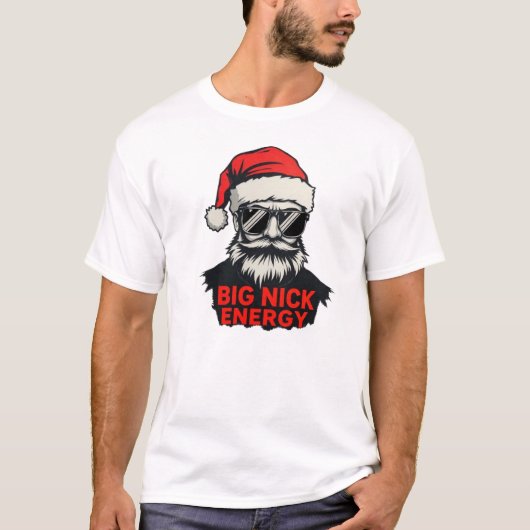 Grote Nick Energie Grappige Kerstman Shirt (Voorkant)