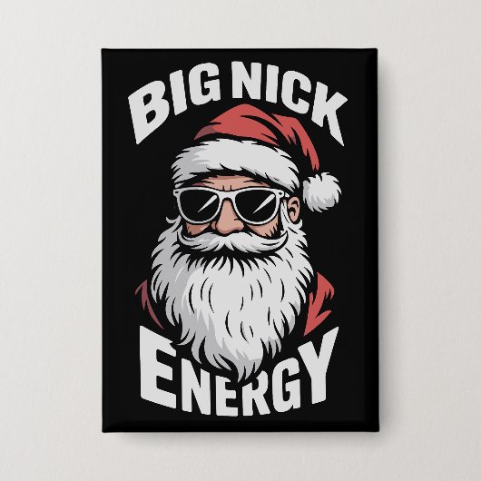 Grote Nick Energie Grappige Kerstman Zonnebril Ker Button (Voorkant)