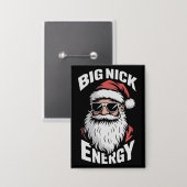 Grote Nick Energie Grappige Kerstman Zonnebril Ker Button (Voorkant / Achterkant)