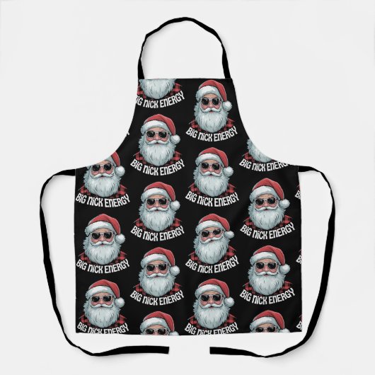 Grote Nick Energie Grappige Kerstman Zonnebril Ker Schort (Voorkant)