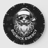 Grote Nick Energie Kerstman Grappige Kerstmis Kers Klok (Voorkant)