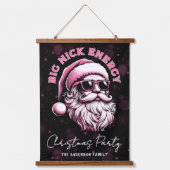 Grote Nick Energie Kerstman Grappige Kerstmis Xmas Hangend Wandkleed (Voorkant)