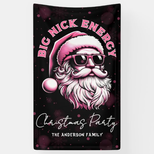 Grote Nick Energie Kerstman Grappige Kerstmis Xmas Spandoek (Verticaal)