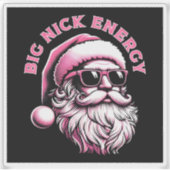 Grote Nick Energie Kerstman Grappige Kerstmis Xmas Sticker (Voorkant)