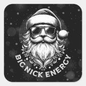 Grote Nick Energie Kerstman Grappige Kerstmis Xmas Vierkante Sticker (Voorkant)