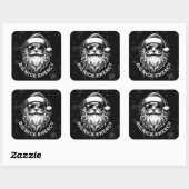 Grote Nick Energie Kerstman Grappige Kerstmis Xmas Vierkante Sticker (Vel)