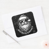 Grote Nick Energie Kerstman Grappige Kerstmis Xmas Vierkante Sticker (Envelop)