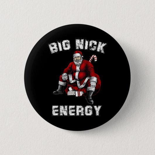 Grote Nick Energie Pret Kerstman Kerstmis Ronde Button 5,7 Cm (Voorkant)