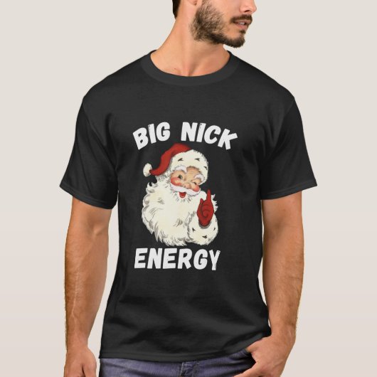 Grote Nick Energy Grappige Kerstman Lange Mouw T-shirt (Voorkant)