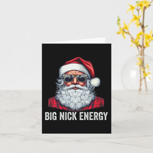 Grote Nick Energy Kerstman Kaart (Gele Bloem)