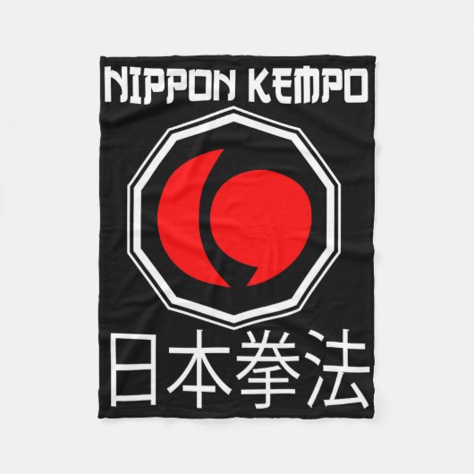 Grote Nippon Kempo Ontwerp Japan Shorinji Karate Fleece Deken (Voorkant)