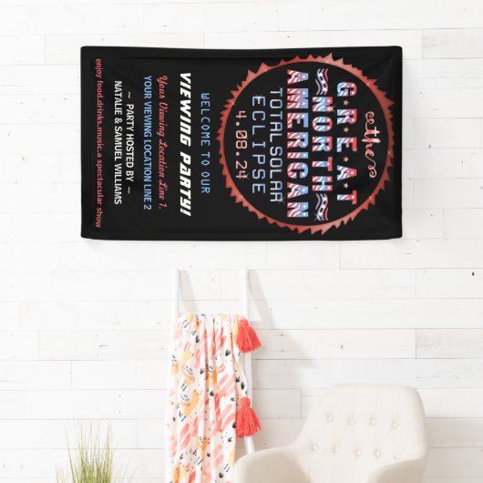 Grote Noord-Amerikaanse Solar Eclipse Viewing Part Spandoek (Insitu)