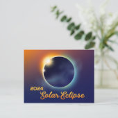 Grote Noord-Amerikaanse Total Solar Eclipse Party Uitnodiging Briefkaart (Staand voorkant)