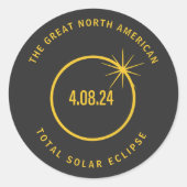 Grote Noord-Amerikaanse totale zonsverduistering 0 Ronde Sticker (Voorkant)