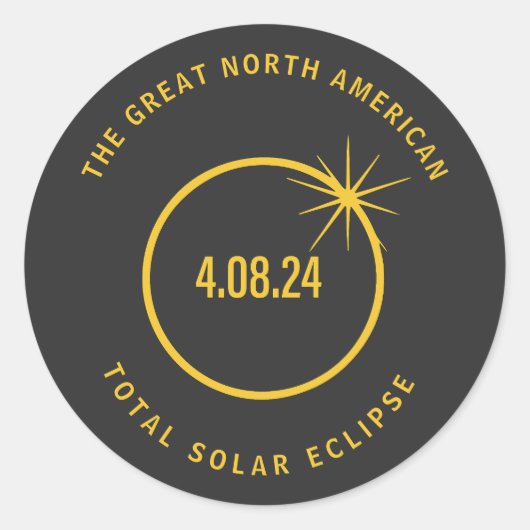 Grote Noord-Amerikaanse totale zonsverduistering 0 Ronde Sticker (Voorkant)