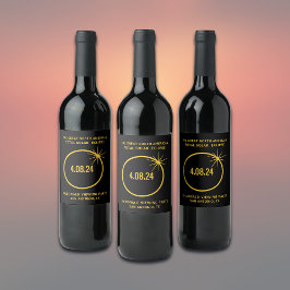 Grote Noord-Amerikaanse totale zonsverduistering 0 Wijn Etiket