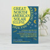 Grote Noord-Amerikaanse Zonne-Verduistering 2024 B Kaart (Staand voorkant)