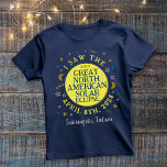 Grote Noord-Amerikaanse Zonsverduistering Apr 2024 T-shirt<br><div class="desc">Op 8 april 2024 zal een totale zonsverduistering zichtbaar zijn in een groot deel van de Verenigde Staten, Mexico en Canada. Als je van plan bent om dit spannende evenement te vieren met een leuk kijkfeest, zijn deze gepersonaliseerde herdenkingstshirts perfect voor jou. De tekst zegt: "Ik zag de Grote Noord-Amerikaanse...</div>