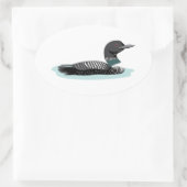 Grote Noordelijke Loon Ovale Sticker (Tas)