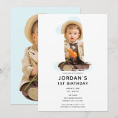Grote Nummer 1 EEN foto Eerste 1e verjaardagsfeest Kaart (Voorkant / Achterkant)