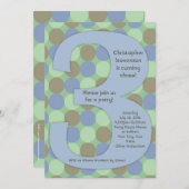 Grote Nummer 3 3e Jongen Verjaardagsfeestje Kaart (Voorkant / Achterkant)