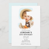 Grote Nummer 5 VIJF Foto Vijfde 5e Verjaardagsfees Kaart (Voorkant / Achterkant)