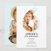 Grote Nummer 6 ZES foto Zesde 6e verjaardag Party Kaart (Voorkant / Achterkant)