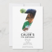 Grote Nummer 7 ZEVEN Foto 7e Verjaardagsfeest Kaart (Voorkant)