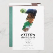 Grote Nummer 7 ZEVEN Foto 7e Verjaardagsfeest Kaart (Voorkant / Achterkant)