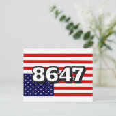 Grote nummer Amerikaanse vlag Briefkaart (Staand voorkant)