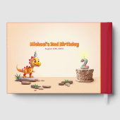 Grote Nummer Foto 2e Verjaardag | Little Dino Drag Gastenboek (Achterkant)