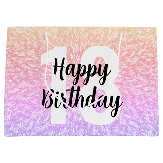 Grote Nummer Mandala Verjaardag Gift Bags Groot Cadeauzakje (Voorkant)