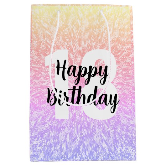 Grote Nummer Mandala Verjaardag Gift Bags Medium Cadeauzakje (Voorkant)