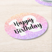 Grote Nummer Mandala Verjaardagspapier Onderzetter (Gebogen)