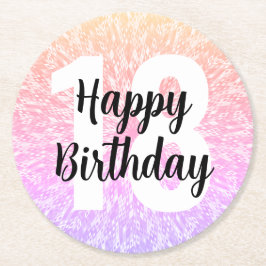 Grote Nummer Mandala Verjaardagspapier Onderzetter