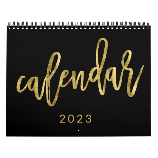 Grote nummers kalender 2023 Nagemaakte gouden maan (Hoes)