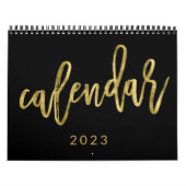Grote nummers kalender 2023 Nagemaakte gouden maan (Hoes)