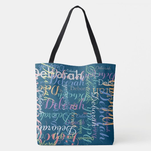 Grote Oceaan-Blauw Mooie naam Tote Bag (Achterkant)