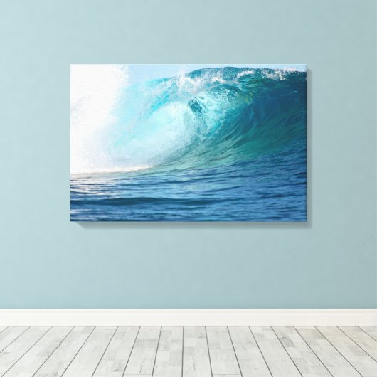 Grote oceaan grote golf brekende canvas print (Insitu (Houten vloer))