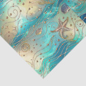 Grote Oceaan Scape Zeesterren Seahorse Decoupage Tissuepapier (Detail)