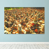 GROTE OCEAAN STENEN 32x48 Canvas Afdruk (Insitu (Houten vloer))