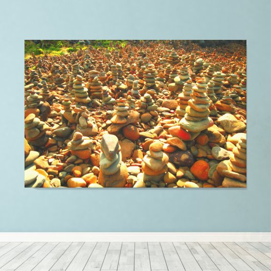 GROTE OCEAAN STENEN 32x48 Canvas Afdruk (Insitu (Houten vloer))