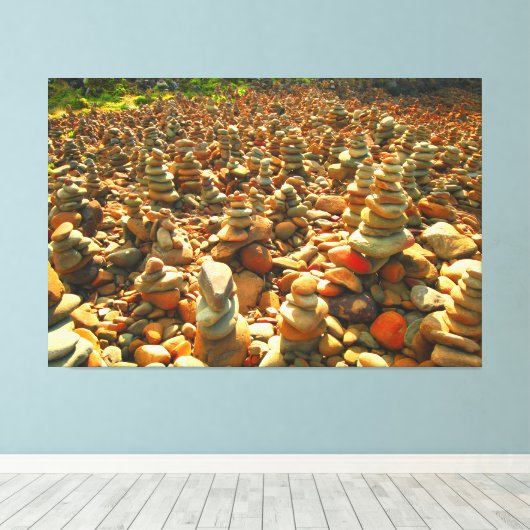 GROTE OCEAAN STENEN 40x60 Canvas Afdruk (Insitu (Houten vloer))