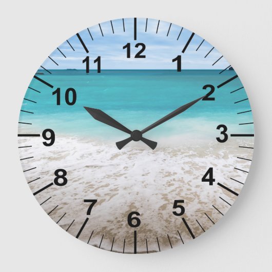 Grote Oceaan Strand Thema Wandklok (Voorkant)