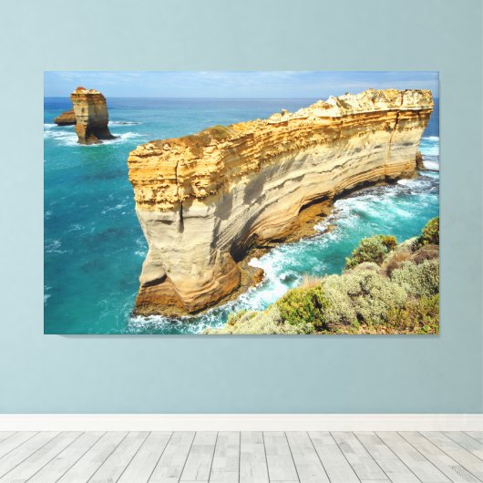 GROTE OCEAANKLIFFEN 32x48 Canvas Afdruk (Insitu (Houten vloer))