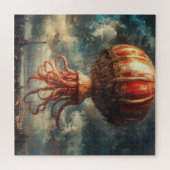 Grote Octopus Heet Lucht Ballon Boven Parijs Legpuzzel (Horizontaal)
