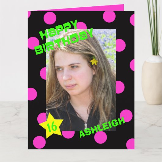 Grote of grote verjaardagskaarten met leeftijd en kaart (Voorkant)