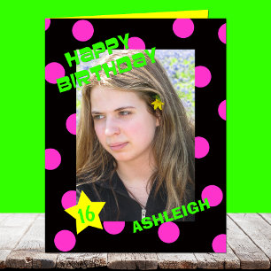 Grote of grote verjaardagskaarten met leeftijd en  kaart