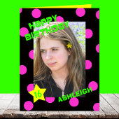 Grote of grote verjaardagskaarten met leeftijd en kaart