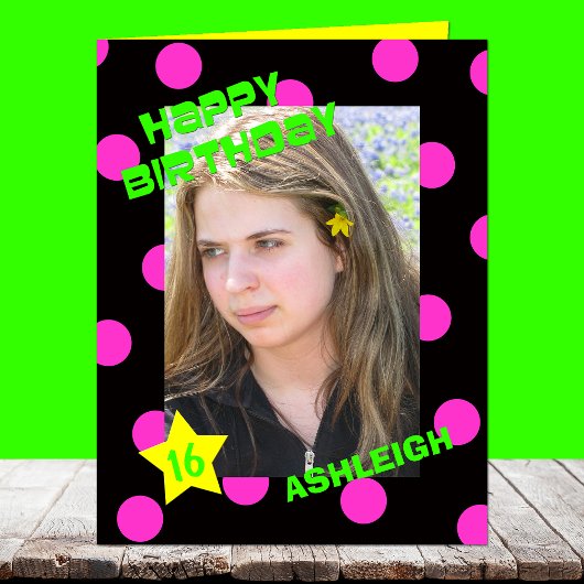 Grote of grote verjaardagskaarten met leeftijd en  kaart